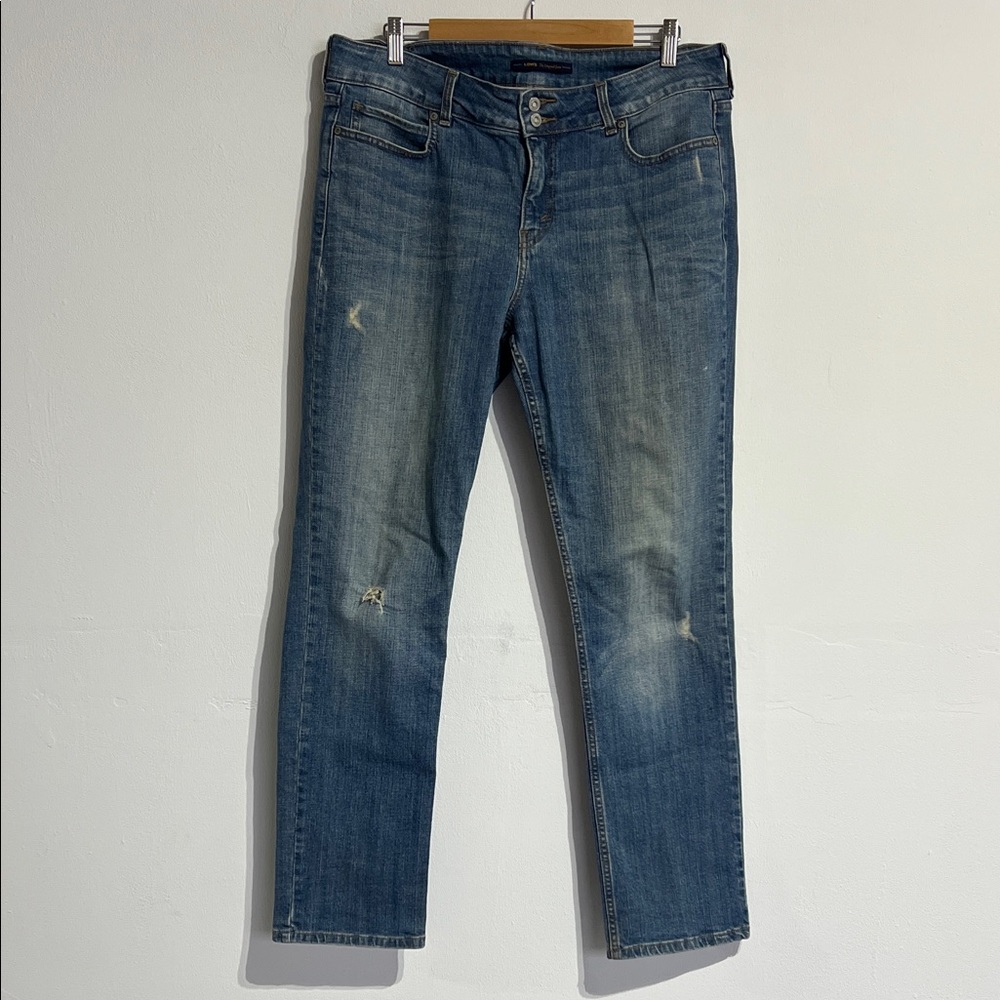 Levi's Straight Leg Jeans - Medium Blue Wash Size 14